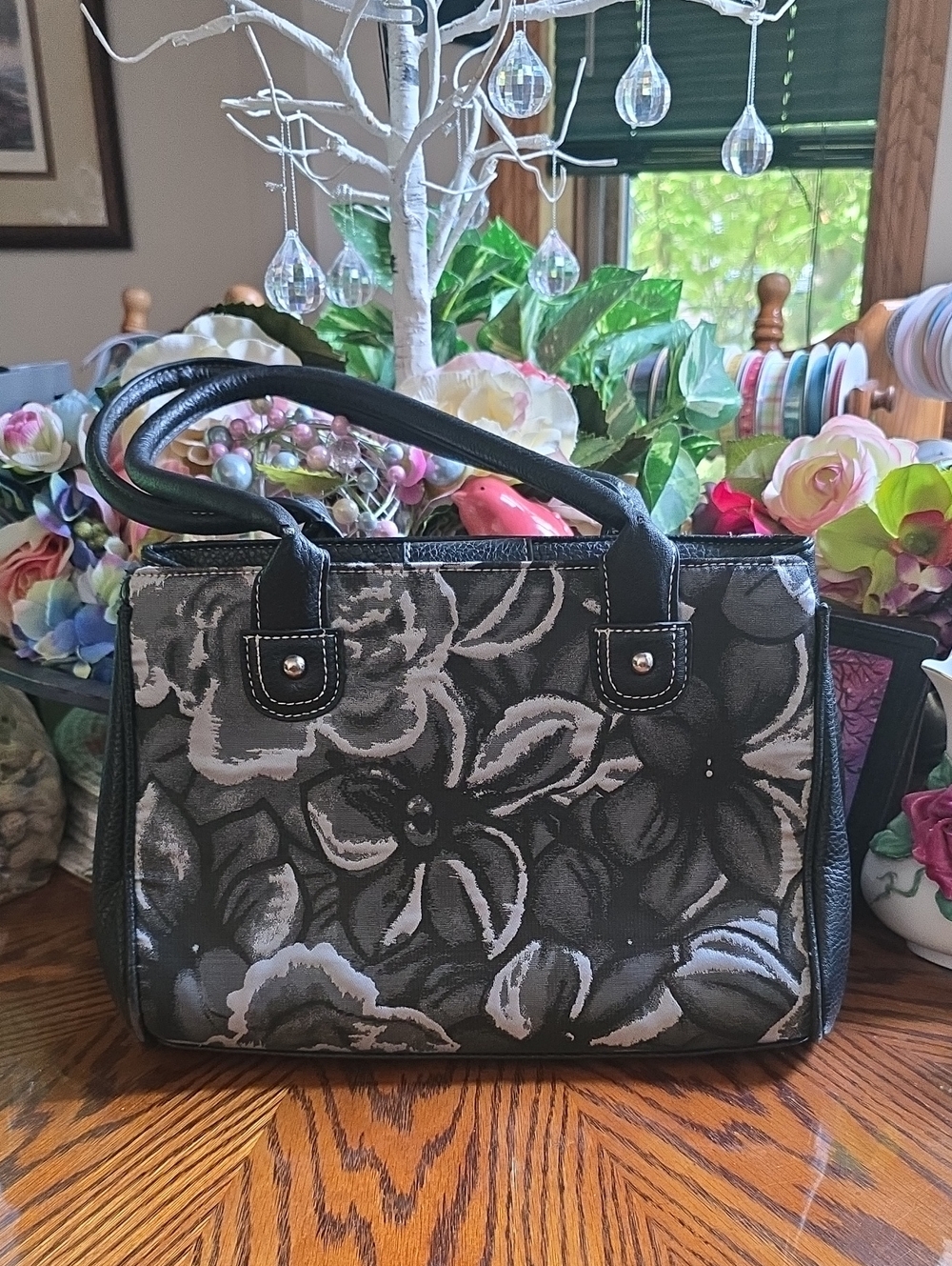 Wilson Leather Leather And Cloth Handbag